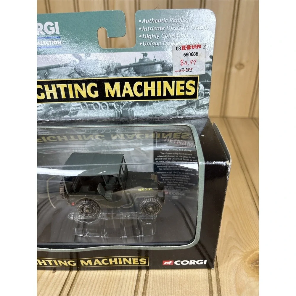 2002 Corgi Fighting Machines WW2 Willys‎ 1/4 ton Jeep 4X4 Utility NIB NEW